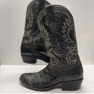 Don’s Lizard Western Boots - Dons Black Western Boots Dons Cowboy Boots 10 D